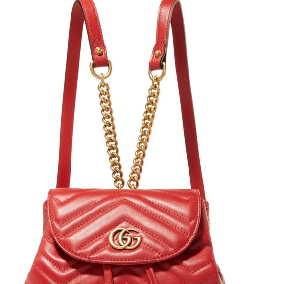 Gucci Marmont Quilted Leather Backpack in Red main image 10